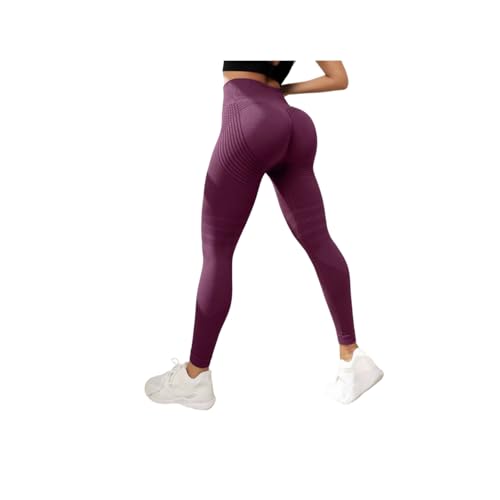 Cellulu Anti-Cellulite Cellular Leggings Damen High Waist – Straffende Kompressionshose mit 3D-Shaping für Yoga & Sport (Rot,L) von ILESTDG