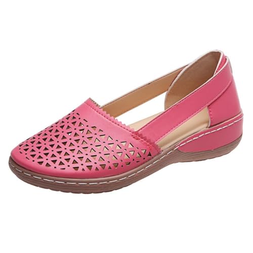 Ballerinas Sandalen Vorne Geschlossen Damen - Elegante Ballerinas Sandaletten Für Weite Füße, Hochzeit & Tanz (Rosa-1,41) von ILESTDG