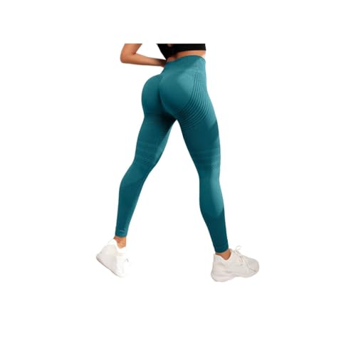 Cellulu Anti-Cellulite 3D Cellular Leggings Damen – High Waist Kompressions-Shaping, 3D-Slim Effekt für straffere Haut (Grün,M) von ILESTDG