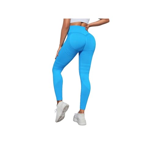 Cellulu Anti-Cellulite Cellular Leggings Damen High Waist – Straffende Kompressionshose mit 3D-Shaping für Yoga & Sport (Blau,S) von ILESTDG