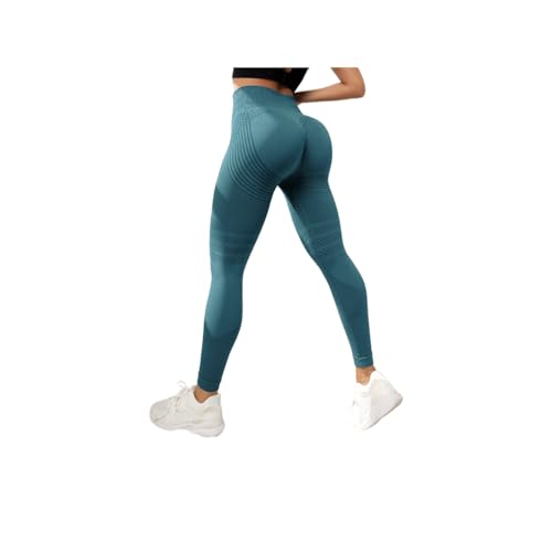 Cellulu Anti-Cellulite Cellular Leggings Damen High Waist – Straffende Kompressionshose mit 3D-Shaping für Yoga & Sport (Grün,S) von ILESTDG