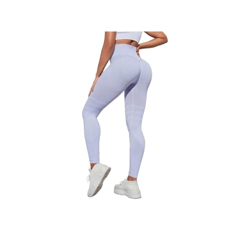 Cellulu Anti-Cellulite Cellular Leggings Damen High Waist – Straffende Kompressionshose mit 3D-Shaping für Yoga & Sport (Lila,XL) von ILESTDG