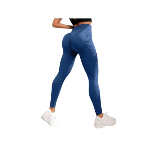 Cellulu Anti Cellulite Leggings, 3D Cellular Leggings Damen – High Waist Kompressions-Shaping, 3D-Slim Effekt Für Straffere Haut (Blau-1,M) von ILESTDG
