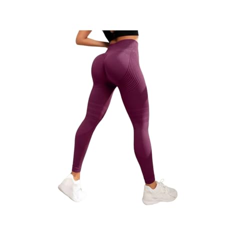 Cellulu Anti Cellulite Leggings, 3D Cellular Leggings Damen – High Waist Kompressions-Shaping, 3D-Slim Effekt Für Straffere Haut (Rot,L) von ILESTDG