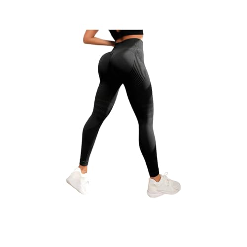 Cellulu Anti-Cellulite Leggings Damen - High Waist Cellular Kompressionsleggings 3D Für Straffere Haut (Schwarz,M) von ILESTDG