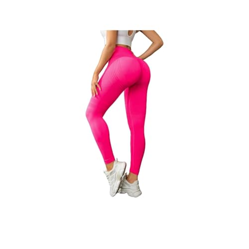 Cellulu Anti-Cellulite Cellular Leggings Damen High Waist – Straffende Kompressionshose mit 3D-Shaping für Yoga & Sport (Rosa-1,XXL) von ILESTDG