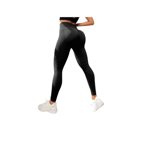 Cellulu Anti-Cellulite Cellular Leggings Damen High Waist – Straffende Kompressionshose mit 3D-Shaping für Yoga & Sport (Schwarz,XXL) von ILESTDG