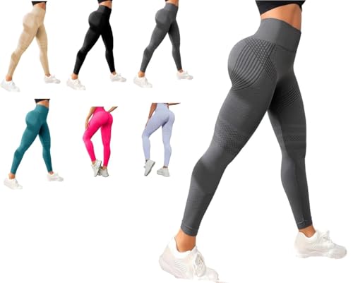 Doletics Define Body Leggings-Anti Cellulite Leggings Shaping Gegen Cellulite Enge Passform 3D für Damen (M,Dunkelgrau) von ILESTDG