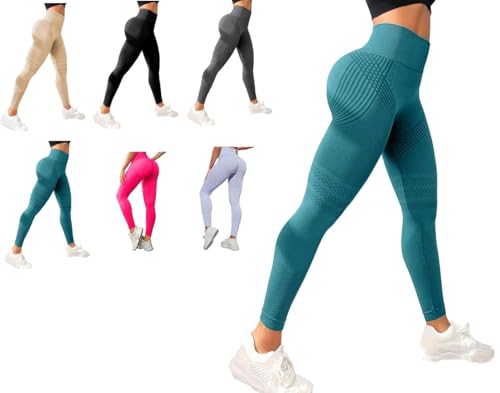 Doletics Define Body Leggings-Anti Cellulite Leggings Shaping Gegen Cellulite Enge Passform 3D für Damen (M,Pfauengrün) von ILESTDG