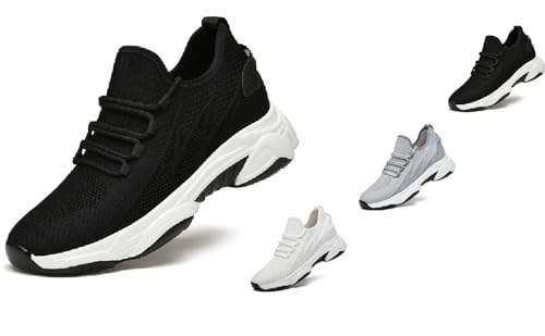 Elevate Shoes Herren Unsichtbare Höhe 10cm, Schuhe Mit ErhöHung Herren 4-10cm, Mesh Erhöhung Sneaker, GrößEr Machen Joggingschuhe (Black 10 cm,40) von ILESTDG