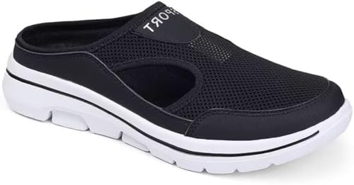 ILESTDG Alvaro's Orthopädische Slipper Leichte Pantoffeln Atmungsaktive Pantoletten Sport-Sandalen Rutschfest Gartenschuhe (Schwarz,44) von ILESTDG