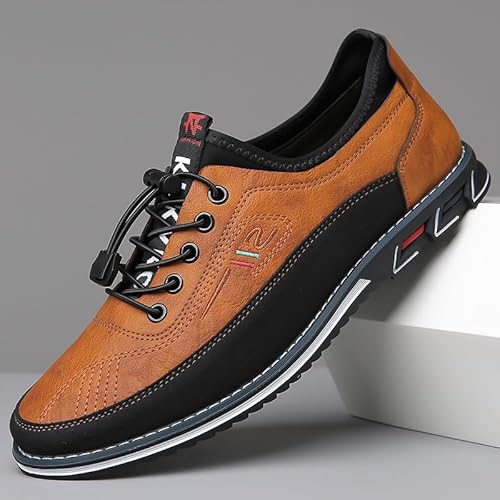 ILESTDG Armand Orthopädische Herrenschuhe Leichte Herren Mokassins - Business & Freizeit Oxford Lederschuhe Für Männer Formelle Anlässe (Orange,41) von ILESTDG