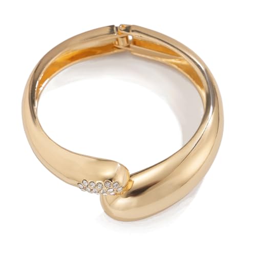 ILESTDG Armreifen Gold Armband Damen,Chunky Bangle Unregelmäßiges Minimalistisches,Wassertropfen Breite Armreif,Schmuck Geschenk Für Valentinstag (Gold 3) von ILESTDG