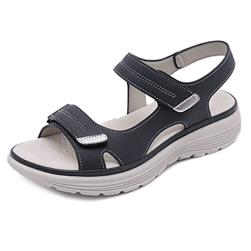 ILESTDG Bergxperten OrthoKlara Ergonomic Pain Relieving Sandals for Women, Orthopädische Schuhe Damen, Gemütliche damen sandalen (Schwarz,40) von ILESTDG