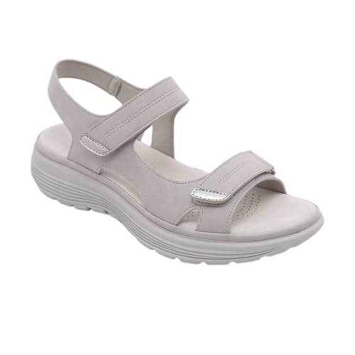 ILESTDG Bergxperten - OrthoKlara - Ergonomische Schmerzlindernde Sandalen Für Damen, Bequeme Sommer Sandaletten Mit Weiches (Grau,43) von ILESTDG