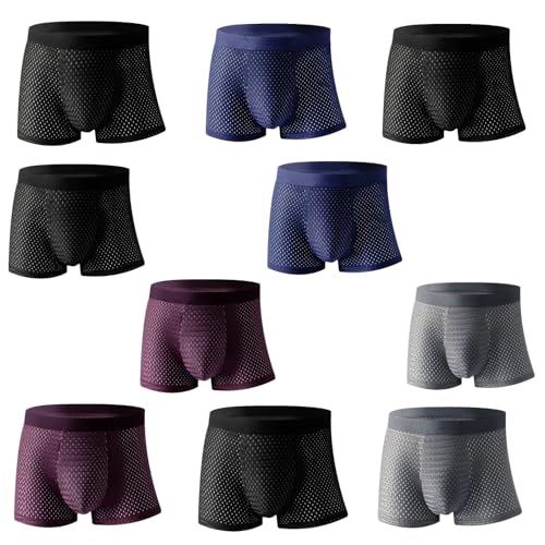 ILESTDG Boxhero Germany Boxer Made of Bamboo Fibres - Ultra-Soft, Breathable & Eco-Friendly Men's Underwear - Comfortable (4X Schwarz + 2X Blau + 2X Rot + 2X Grau,4XL) von ILESTDG