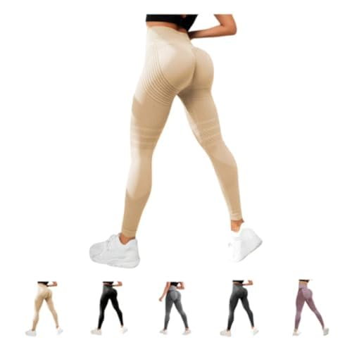 ILESTDG Cellulu Elegante Anti Cellulite Leggings™ - High Waist Kompressionshose 3D Damen (Beige,XXL) von ILESTDG