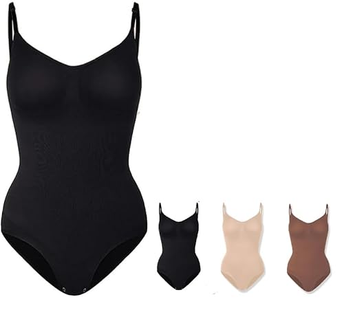 ILESTDG Creamy Fabrics Sculpting Shapewear Bodysuit-Nahtlose Body Shaper (Black,S) von ILESTDG