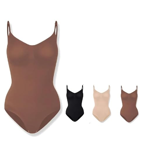 ILESTDG Creamy Fabrics Sculpting Shapewear Bodysuit-Nahtlose Body Shaper (brown,3XL) von ILESTDG