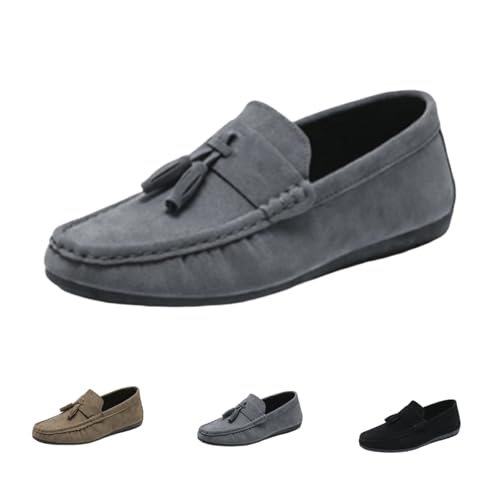 Damen Loafers – Leichte, Atmungsaktive Freizeitschuhe Mit Weicher Sohle | Bequeme Slip-On Mokassins in Weiter Passform Für Sommer & Alltag (Grau,43) von ILESTDG