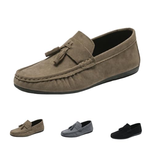 Damen Loafers – Leichte, Atmungsaktive Freizeitschuhe Mit Weicher Sohle | Bequeme Slip-On Mokassins in Weiter Passform Für Sommer & Alltag (Khaki,39) von ILESTDG