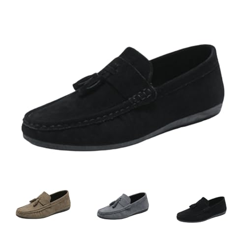 Damen Loafers – Leichte, Atmungsaktive Freizeitschuhe Mit Weicher Sohle | Bequeme Slip-On Mokassins in Weiter Passform Für Sommer & Alltag (Schwarz,43) von ILESTDG