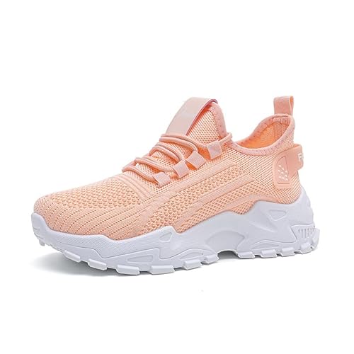 ILESTDG Damen Orthopädische Sneakers,Atmungsaktive Schnüre Turnschuhe Atmungsaktiv Laufschuhe Straßenlaufschuhe Sneaker Trainer Für Outdoor Fitness (Rosa,40) von ILESTDG
