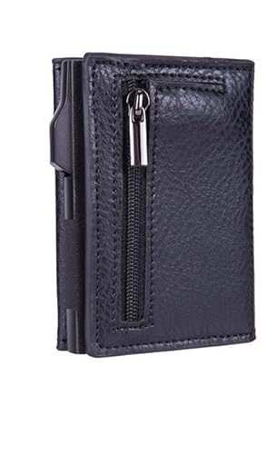 ILESTDG Essential smart Wallet 3.0 Kreditkartenetui mit RFID Schutz Münzfach Slim Wallet Automatisch Pop-up Kartenhalter (Schwarz) von ILESTDG