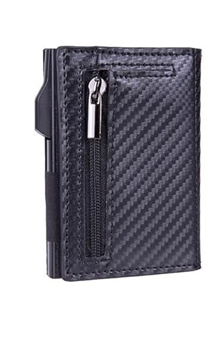 ILESTDG Essential smart Wallet 3.0 Kreditkartenetui mit RFID Schutz Münzfach Slim Wallet Automatisch Pop-up Kartenhalter (Schwarz 1) von ILESTDG