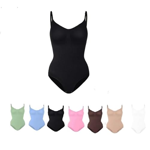 ILESTDG FitShape - Bodysuit Sculpting Shapewear, Damen Bauchweg Shapewear mit Verstellbarer Schultergurt Tryfitshape (Schwarz,L) von ILESTDG