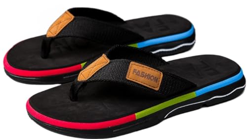 ILESTDG Herren Flip Flop, Freizeit Rutschfeste Strandschuhe Sports Sandalen Surfen Zehentrenner,Surfen Badelatschen Für Strand, Pool Und Freizeitkleidung (Schwarz,41) von ILESTDG