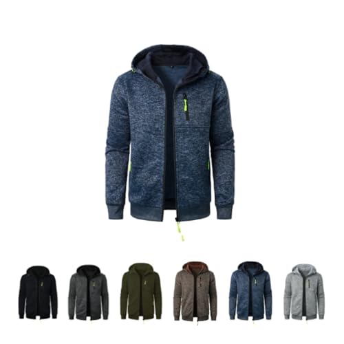 ILESTDG Herren Hoodie Sweatjacke - Oversize Sport Pullover Mit Reißverschluss (Marineblau,L) von ILESTDG