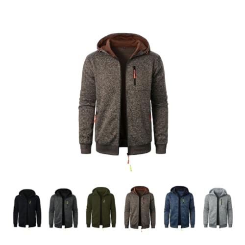 ILESTDG Herren Hoodie Sweatjacke - Oversize Sport Pullover Mit Reißverschluss (Kaffee,XL) von ILESTDG