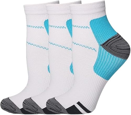 ILESTDG KörperHilfe® FußVital Pro Orthopädische Kompressionssocken, 3 Paar Fußpflege-Sportsocken, Fußgewölbeunterstützung, Schmerzlinderung (Blue 2 x Pairs + 1 x Free,40-44) von ILESTDG