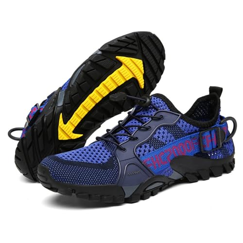 ILESTDG Naturstep WildWalker - Orthopädischer Lauf- & Wanderschuh Atmung Mesh Schuhe Draussen rutschfest Wanderstiefel (Dunkelblau,36) von ILESTDG
