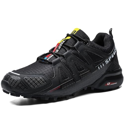 ILESTDG OrthoTrekking - Ergonomischer Schmerzlindernder Trekking U. Wanderschuh, Trekking- & Wanderschuhe FüR Herren Für Bergtouren Und Trekking (9-1Schwarz,48 EU) von ILESTDG