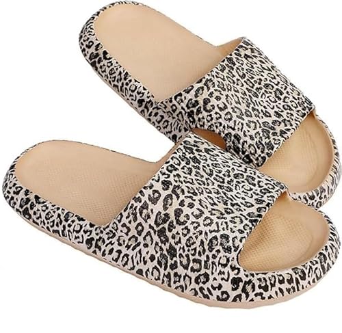 ILESTDG Pummis Original Unisex Cloud Shoes Pillow Slippers with Thick Soft Non-Slip Sole (38/39,Leopard 14) von ILESTDG