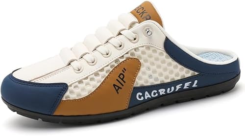 ILESTDG Rückenfreie Herren-Sneakers, Orthopädische Schuhe Schlupf Rückenfrei Atmungsaktiv Bequem Wanderschuhe Sommer (Braun,40) von ILESTDG