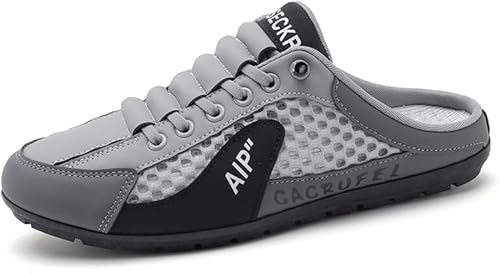 ILESTDG Rückenfreie Herren-Sneakers, Orthopädische Schuhe Schlupf Rückenfrei Atmungsaktiv Bequem Wanderschuhe Sommer (Grau,43) von ILESTDG
