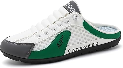 ILESTDG Rückenfreie Herren-Sneakers, Orthopädische Schuhe Schlupf Rückenfrei Atmungsaktiv Bequem Wanderschuhe Sommer (Grün,43) von ILESTDG