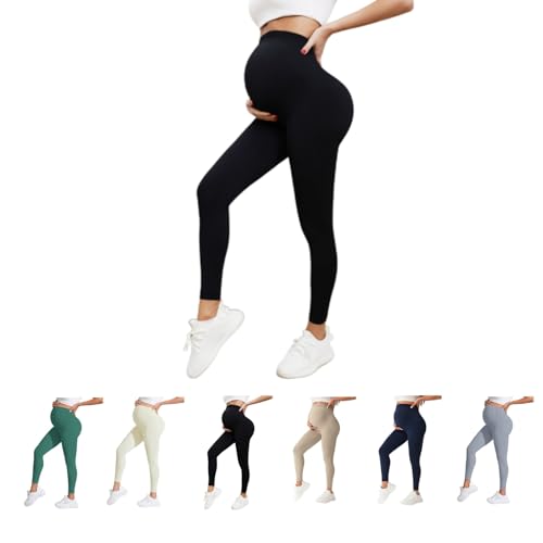 ILESTDG Sivara™ Schwangerschafts-Leggings, Jeggings Damen Stretch, Blickdichte Umstandshose Damen (Schwarz(Langversion),M) von ILESTDG