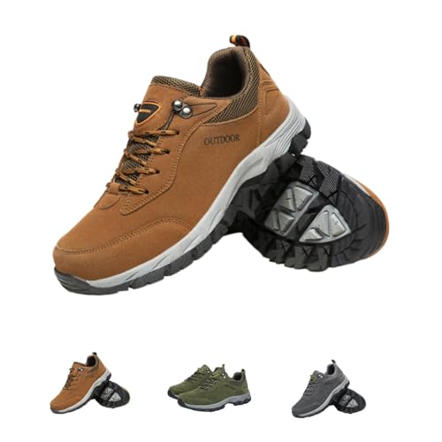 ILESTDG Wanderschuhe Herren Wasserdicht | Orthopädische Trekkingschuhe Unisex | Outdoor & Laufschuhe (Braun,43) von ILESTDG