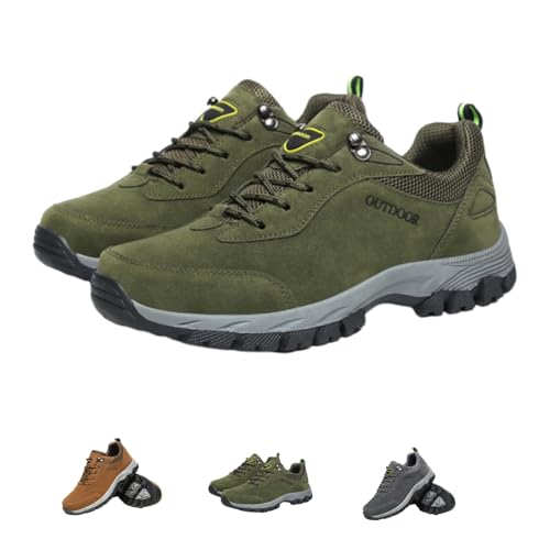 ILESTDG Wanderschuhe Herren Wasserdicht | Orthopädische Trekkingschuhe Unisex | Outdoor & Laufschuhe (Green,39) von ILESTDG