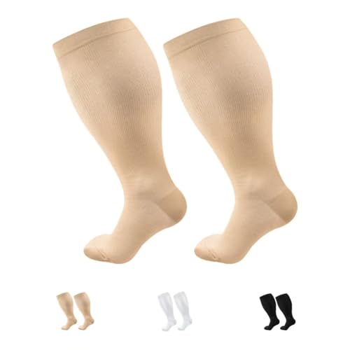 Wielbert™ Strümpfe L - Kompressionsstrümpfe Für Schmerzfreie Beine Und FüBe, Stützstrümpfe Herren Damen (4XL,Beige(4paar)) von ILESTDG
