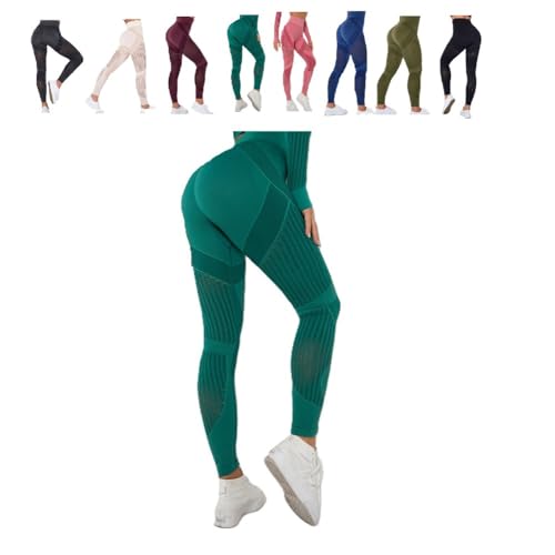 Wolff Anti Cellulite Leggings Compression Atmungsaktiv für Damen (Dunkelgrün,M) von ILESTDG