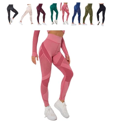 Wolff Anti Cellulite Leggings Compression Atmungsaktiv für Damen (Wassermelonenrot,XS) von ILESTDG
