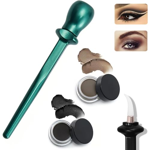 ZYLER | Flawless Eyeliner Set Mit Eyeliner Creme | Wasserdicht Augen Liner Bleistift Pinsel Lidschatten Pinsel Shaky Hands Anfänger Make-up Instrumente (Gr.Pinsel + br/schw.Eye) von ILESTDG