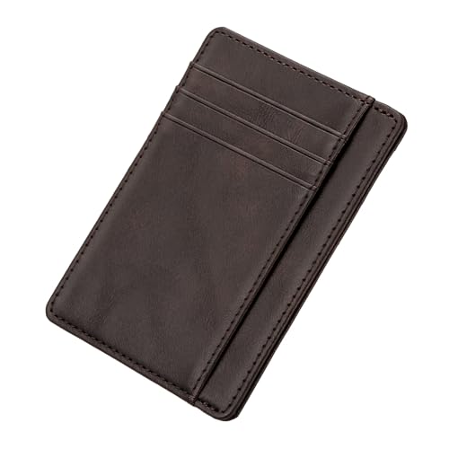 ILIYAH Brieftasche mit Kreditkartenhalter Schlanke Brieftasche RFID-Blockierung Minimalistisches Kreditkartenetui 8 Kartenfächer und 1 Tasche（Bräunlich） von ILIYAH