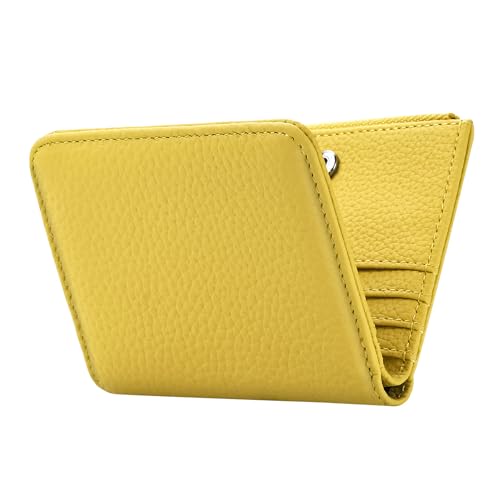 ILIYAH Frauen Bifold Geldbörse Karteninhaber Wallet Echtes Leder RFID-Blockierung Geldbörse für Frauen mit ID-Fenster für Frauen Geschenk（Gelb） von ILIYAH
