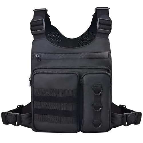 Herren-Outdoor-Sport-Brusttasche, Fitness, Laufen, Radfahren, taktische Weste, EDC taktische Tasche, Weste, reflektierende Streifen auf der Rückseite, Sportweste, wasserdichte Weste mit von ILLINOS